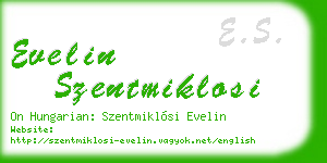 evelin szentmiklosi business card